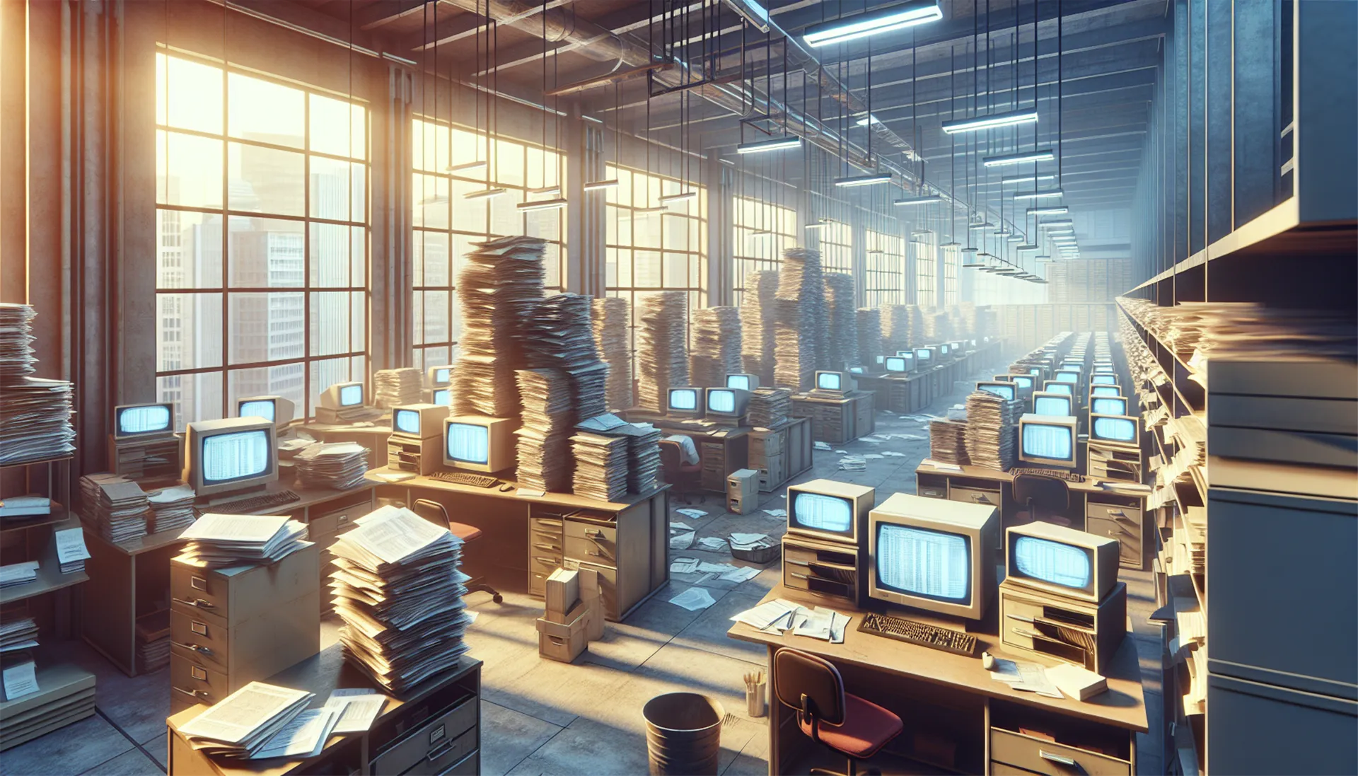 Illustration of legacy systems hindering business growth and efficiency